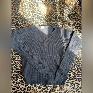 Ardene Dark Gray V‑Neck Knit Sweater